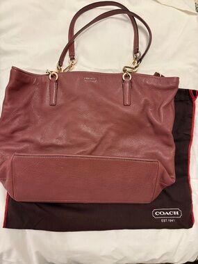 Coach Pebbled Leather Tote in Mauve/Pink